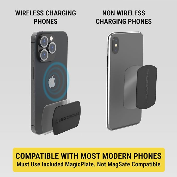 MXWDL Magnetic Cell Phone Holders for Your Car Dash/Windshield, Suction Cup Phone Holder Car Mount with Extra Strong Magnet, Thick Metal Plate Compatible with iPhone, Samsung and More, 2 Pack