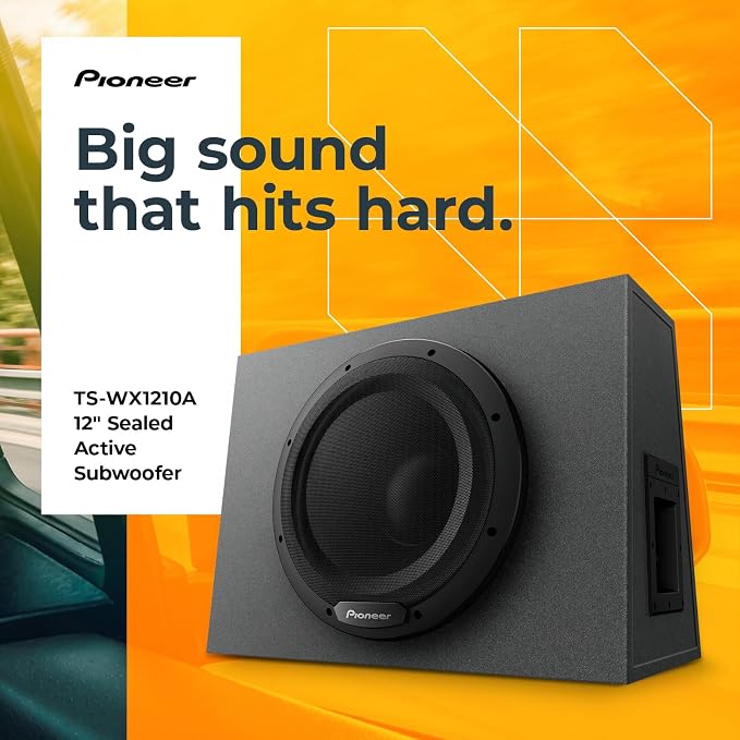 TS-WX1210A 12” Subwoofer – 1300W Max, Built-in Amp for Easy Bass Upgrade, Enclosure Included, Amp Included, High-Level Input, Works with Most Factory or aftermarket radios