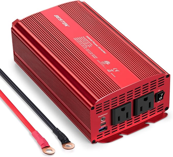 1000W Car Power Inverter, DC 12V to 110V Car Power Converter with 2 AC Outlets/30W PD USB-C/18W Quick USB A Charge Multi-Protection 1000 watt Power Inverter for Vehicles/Car/RV/Home