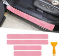 Car Door Sill Protector,3D Carbon Fiber Anti-Scratch Cover Strips,Universal Scuff Protective Door Threshold Edge Guard Vinyl Sticker for Car Truck SUV(4PCS,Pink)