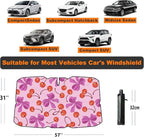 Windshield Sun Shade Umbrella for Car Front Window Sun Visor for Windshield Car Summer Accessories Protect Interior from UV Rays & Heat for Sedan, Compact SUV, Hatchbacks 57"*31" （Cherry）