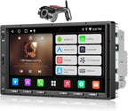 A5L 7'' Android Double DIN Car Stereo with 1080P Front Dash Cam, Wireless CarPlay & Android Auto, DSP 24-Band EQ, HDMI Out, FM/AM/SS Radio, WiFi/BT/USB Tethering, GPS Track,AI Voice Control