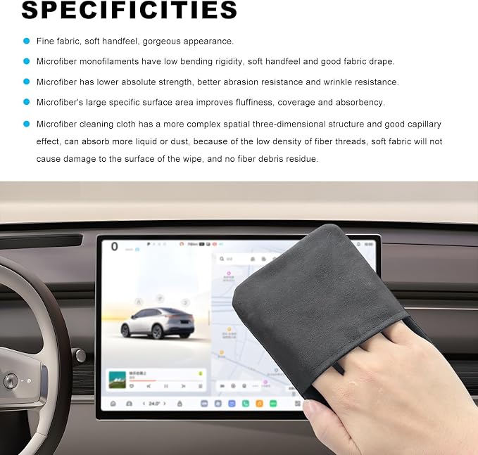 Car Screen Cleaner, Microfiber Auto Screen Cleaning Pad, Foldable Touch Screen Cleaner Cloth for Vehicle Dashboard LCD Display, Car Cleaning Kits