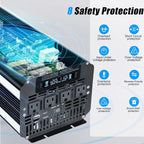 3000 Watt Power Inverter 12V to 110V 120V DC to AC with 4 AC Outlets, LCD Display, USB Port & Remote Control for Home, RV, Vehicle, Truck, Off-Grid Solar System, Heavy Duty Outdoor Camping