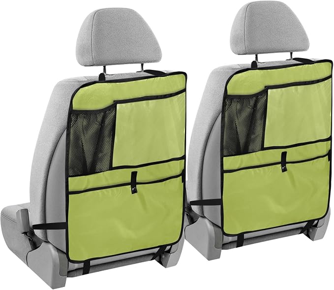 Avocado Green Seat Back Protector Car Seat Backrest Protector Anti-dirty Mats, Back of Seat Protector for Kids Feet Car Seat