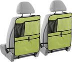Avocado Green Seat Back Organizer Car Front Seat Back Kick Mats, 2 Pack Back Seat Protector for Kids Feet