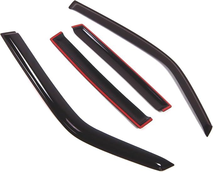 WD2-328 Dark Smoke 4 Pcs Set Window Visor (Outside Mount) Deflector Rain Guard Compatible with 2001-2006 Mitsubishi Montero