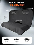 Rear Bench Seat Cover, Waterproof, Sweatproof, Non-Slip Protector for Back Seat, Dual-Layer Microfiber Terry, Universal Fit for Cars, Trucks, SUVs – Embroidered Design (Gray, 1 Pack)