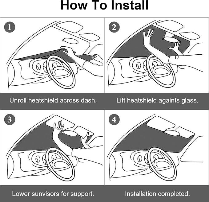 Cats Foldable Windshield Snow Cover, Reflective Accordion Car Windshield Snow Cover, Sun Visor for Car Windshield, Ultimate Heat & UV Protection, Suitable for Most Cars, 57.1" L x 27.6" W