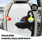Rat Head Looking Silhouette Car Seat Back Kick Protectors,2 Pack Kick Mats with Storage Pockets for Vehicles to Protect from Dirt Mud Scratches