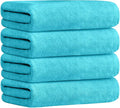 Bath Towel, Microfiber Bath Towels Set 4 Pack (30" x 60") - Large Size, Extra Absorbent, Quick Drying, Multipurpose Use as Bath Fitness Towel, Sports Towels, Yoga Towel, Aquamarine