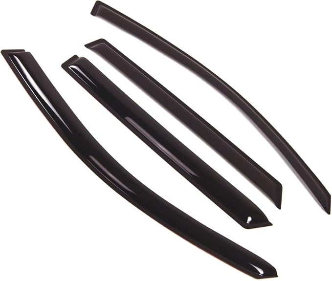 WD2-286 Dark Smoke 4 Pcs Set Window Visor (Outside Mount) Deflector Rain Guard Compatible with 2011-2015 Kia Sorento