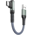 AINOPE USB C Cable 0.5ft, 3.1A Type C Charger Fast Charging Cable Right Angle, Durable Nylon Braided USB C Charging Cable Compatible with Galaxy S10 S9 Plus S21, Note 10 9 LG, Type C Charger Cable