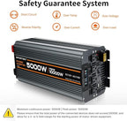 5000 watt Power Inverter DC 12V to AC 110V/120V Converter,10000w Peak.Comes with LCD Display,Wireless Controller, 4AC outlets,1USB.RV Inverter,Suitable for Camping,and Off-Grid Solar Inverter Systems