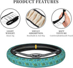 Cute Sea Turtle Steering Wheel Cover, 15 Inch Universal Neoprene Anti-Slip Steering Wheel Protector, Breathable & Durable Car Decor Accessory for Women Men, Teal/Blue