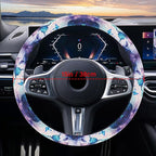 Purple FlowerSteering Wheel Cover Neoprene Material Most Cars Men&Women Universal 15 inch Premium Non-Slip Spring Steering Wheel Protector Floral Cute Car Accessories