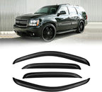 Window Visors for Chevy Chevrolet Tahoe & GMC Yukon 2007-2014 (Not fit Yukon XL), Rain Guards Shield Vent Deflector Shade Dark Smoke 2008 2009 2010 2011 2012 2013, Tape-On, 4PCS