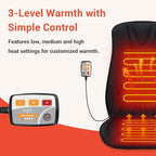Heated Seat Covers with Fast Heat, Heating Pad for Chairs | Universal Seat Warmer for Home Office and More Use, Comfortable Full Back & Seat Cover with 3 Heating Levels, Winter Gift