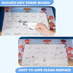 Car Seat Tray for Kids, Essential for Car Travel & Airplane Trips | Toddler Gift with Educational Drawing Board, Tablet Holder, Cooler Cup Holder & Storage Pocket, Space Pattern, Dark Blue
