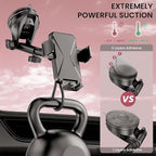 Universal Car Phone Mount Holder [3-in-1 Suction Cup] for Dashboard Windshield Air Vent, Military-Grade Adhesive Phone Car Mount, One Hand Release for iPhone Samsung Android Smartphones