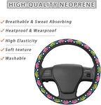 Cartoon Frog Love Steering Wheel Covers Anti-Slip Elasticity Car Accessories Steering Wheel Protector Universal 15 Inch for Cars SUV Vehicle Truck