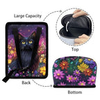 Cat Daisy Galaxy Print Car Trash Can with Lid, Leak Proof Auto Trash Bag Hanging Vehicle Garbage Can Multipurpose Storage Container for Back Seat Road Trip