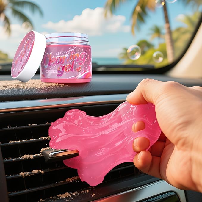 Car Cleaning Gel (Red,watermelon) Cleaning Putty Universal Dust Cleaning Car Interior Cleaner Keyboard Dust Remover Car Slime Gifts for Men Women girl（1 pack）