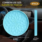 ME.FAN Car Coasters for Cup Holders [4 Pack] - 2.75In Silicone Auto Mug Mats - Universal Non-Slip Recessed Car Interior AccessoriesSky Blue