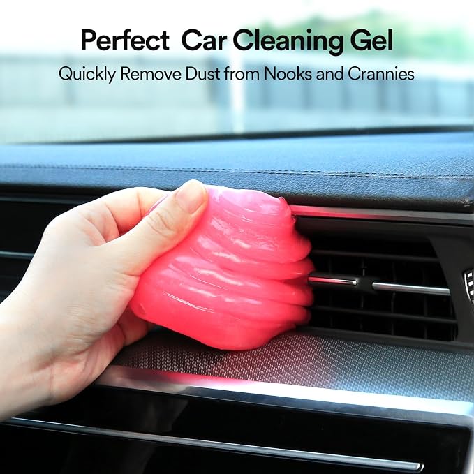 Car Cleaning Gel for Car Cleaning Putty Car Putty Auto Detailing Tools Car Slime Cleaner Dust Cleaning Gel for Car Cleaning Supplies Car Essentials Car Gifts Car Accessories for Women Pink
