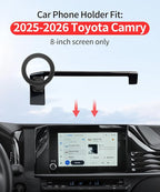 Car Phone Holder for Toyota Camry LE/SE 2025-2026 Accessories 8-inch Screen | Magsafe Magnetic Cell Phone Mount Clip Compatible with iPhone, 3D fit Stable Dashboard GPS Navigation Bracket Cradle Stand