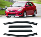 Window Visor for 2009-2013 Toyota Matrix & 2009-2010 Pontiac Vibe, Out-Channel Rain Guards Shields Vent Deflector Shade Wind Dark Smoke, Tape-On Outside-Mount, 4PCS