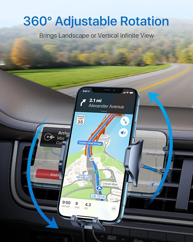 2026 Upgraded Car Phone Holder Mount for Vent, Military Sturdy Metal Clip Air Vent Phone Holder for Your Car Easy Used Cell Phone Car Mount for iPhone 17 Pro Max 15 14 13 Samsung S26 S25