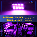 Car Interior LED Lights Accessories with 194 168 T10 / BA9S / DE3175 6418 211-2 578 Festoon Adapters, 48-SMD Panel Lamps for Dome Map Door Trunk Courtesy License Plate Lights (Purple)