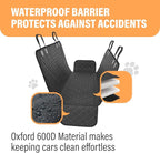 Black XL Dog Car Hammock Back Seat Cover, Waterproof Backseat Cover Protector for Truck Bench Rear of Sedans or SUVs, Essential Pet Supplies Vacuum or Wipe Clean, Machine Washable