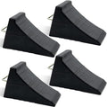 AFA Tooling - Heavy Duty Rubber Wheel Chocks w/Steel Tie Off Handles - RV Wheel Chock for Front & Back Tires - Quick Grip Ribbed Design - Great for Your Camper, Trailer, RV, Truck, Car or ATV - 4 Pack