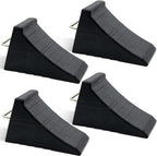 AFA Tooling - Heavy Duty Rubber Wheel Chocks w/Steel Tie Off Handles - RV Wheel Chock for Front & Back Tires - Quick Grip Ribbed Design - Great for Your Camper, Trailer, RV, Truck, Car or ATV - 4 Pack