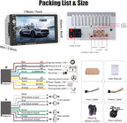 7" Double Din Car Stereo Audio Bluetooth MP5 Player USB FM Multimedia Radio+ 4 LED Mini Backup Camera with Steering Wheel Remote Support Mobile Phone Synchronization (Used in Android/iOS)