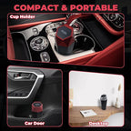 Car Trash Can, 2 Pack Car Trash Bin with Lid, Car Accessories for Women Interior, Car Garbage Can with Additional 2 ABS Hooks and 60pcs Trash Bags, Suitable for Home, Office, Car Organizer, Black