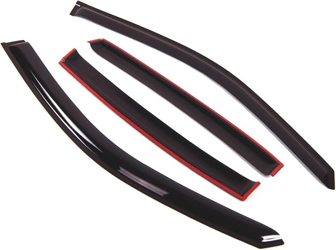 WD2-016 Dark Smoke 4 Pcs Set Window Visor (Outside Mount) Deflector Rain Guard Compatible with 1997-2005 Buick Park Avenue