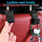 Zpana Car Headrest Hooks, 2PCS Leather U-Shaped Vehicle Purse Storage Hanging Holder for Purses Bags Coats, Automotive Seat Back Storage Organizer Hanger Accessories, Universal Fit (Wine Red)