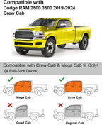 in-Channel Window Rain Guards Fit for Dodge RAM 2500 3500 2019-2026 Crew Cab Extra Durable Window Deflectors Big Horn Vent Visors Vent Shades Truck Window Visor Exterior Car Accessories