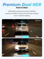 4K Dual Dash Cam Front and Rear, Dual STARVIS 2 IMX678 IMX662 Dashcam, Free 128G Card Included,Car Camera with 32G eMMC, 3K/60FPS, 5G WiFi GPS, 3" IPS, Night Vision, 24H Parking Mode, Z60 Pro