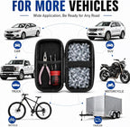 Roadside Emergency Tire Repair kit - 60pcs Tire Repair Screws, Easy Screw in Tire Plugs for Car Bycicle, No-Removal Rubber Tire Plug Screws Kit for Tubeless - Screwdriver, Pliers & Storage Case