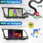 [2+64G] Android 15 Car Radio Stereo for Hyundai Elantra 2016-2018, 9 Inch Touch Screen IPS Car Radio with Wireless Carplay&Android Auto,GPS,WiFi,Bluetooth,FM/RDS,SWC, AUX-in,EQ,WiFi+Free Backup Camera