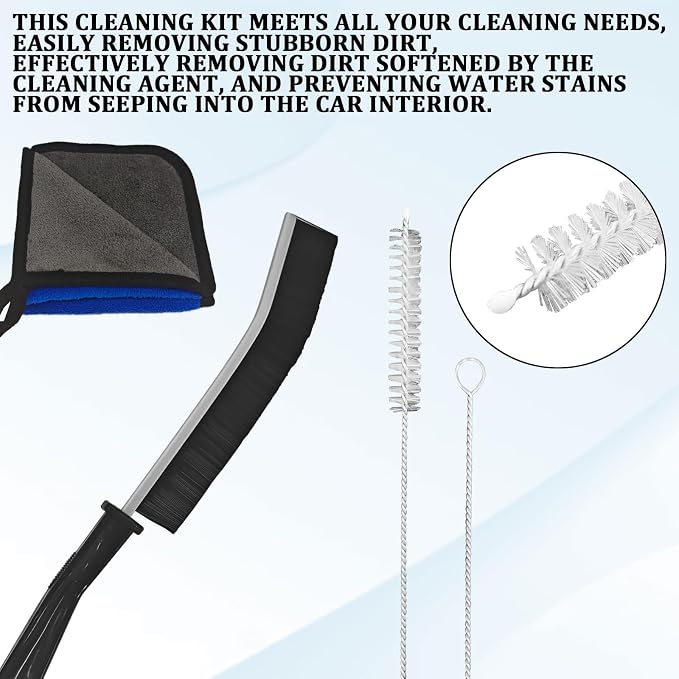Upgraded Auto Sunroof Drain Cleaning Tool Kit, 118 Inch Extra Long Flexible Drain Brush Pipe Cleaner Unclogger Tool with Syringe Hose for Car Sun Roof, Windshield Wiper Hole, AC Drain Line