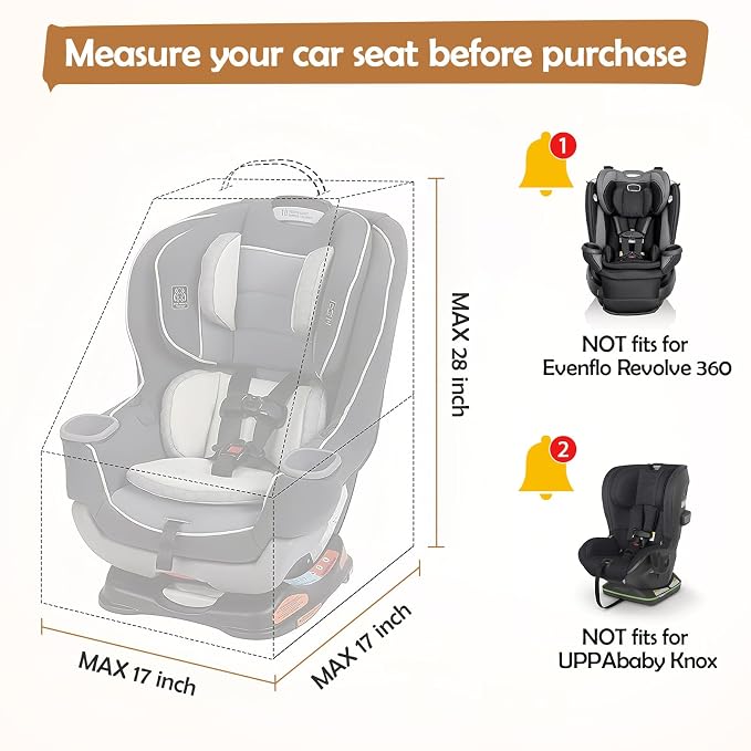 Padded Gate Check Car Seat Travel Bag | Foldable Carseat Cover for Airplane Travel, Car Seat Carrier for Airport, Baby Carseat Backpack for Air Travel(Grey)