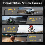 Portable Tire Inflator, Rechargeable Electric Air Pump with Knob Pressure Control, Cordless Air Compressor for Car Tires, Bike, Balls, Digital Pressure Gauge, Auto Shut-Off.