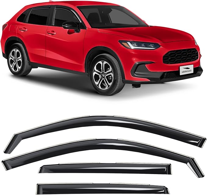 Voron Glass in-Channel Extra Durable Rain Guards for Honda HR-V 2023-2026, Window Deflectors, Vent Window Visors, 4 Pieces - 200912