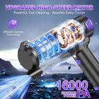 Handheld Car Vacuum Cleaner, 16000PA Air Duster & Vacuum Cleaner, 120W High Power Hand Held Vacuum Cordless, Portable Vacuum Rechargeable with Multi-Nozzles & LED Light for Car, Home, Pet, Office