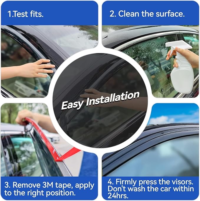Window Visors Rain Guards for 2015-2026 Ford F150 SuperCab, Out-Channel Window Vent Wind Deflectors Visors Shades for 2017-2026 Ford F150 Raptor/ F250 /F350/ F450 Super Duty Extended Cab